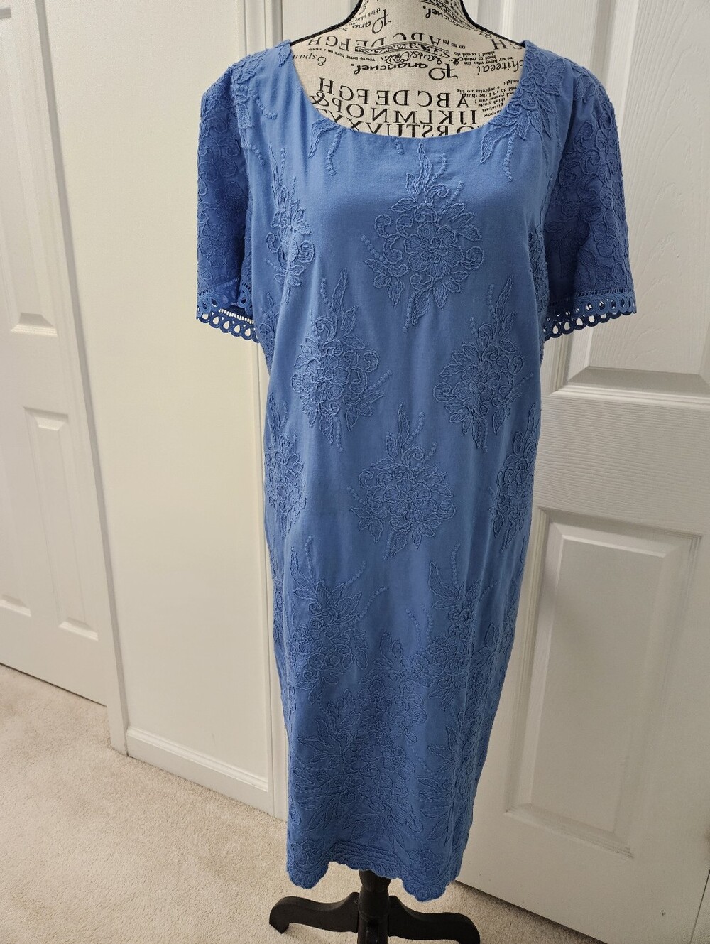 Karl Lagerfeld Light Blue Embroidered Dress.SZ 16